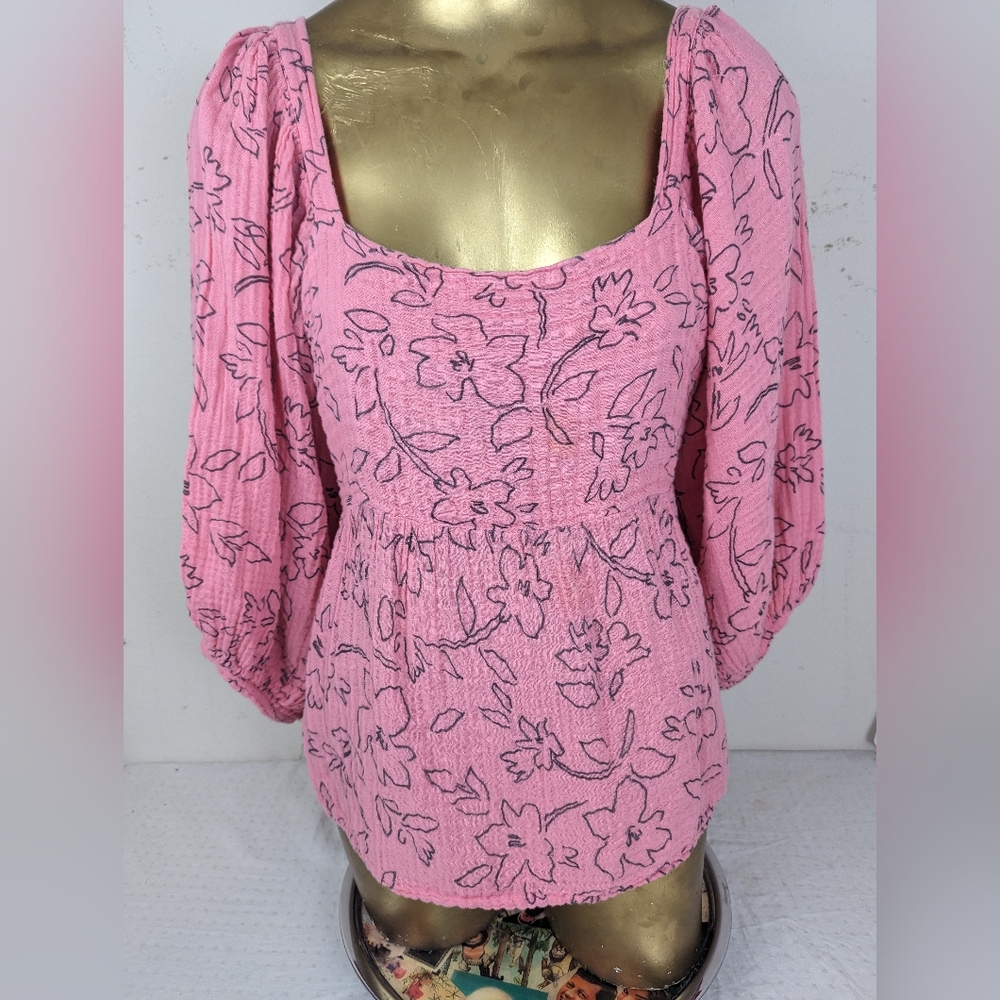 Michael Stars Patsy Linework Flora Square Neck Pu… - image 3